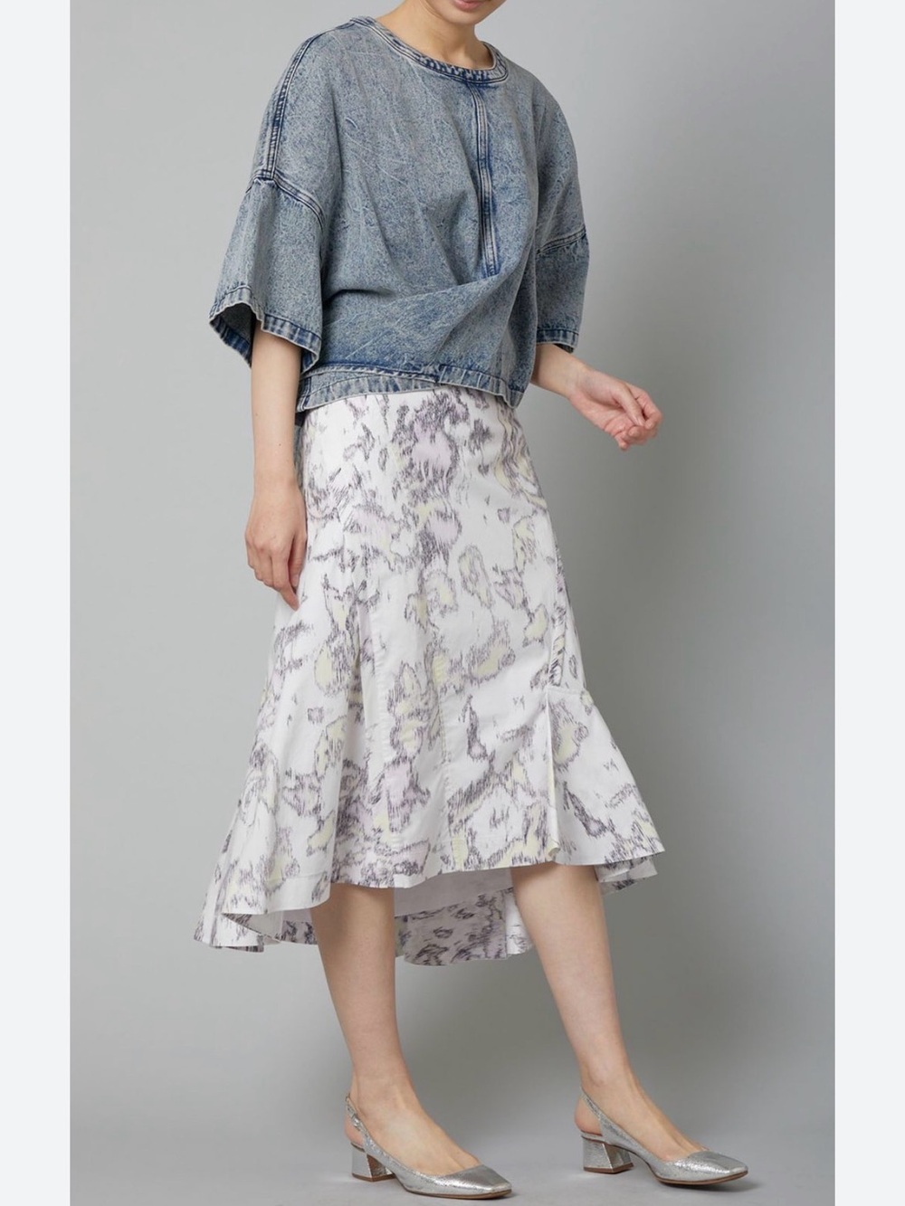 Phillip Lim a-line ruffled cotton midi skirt size 6 excellent condition